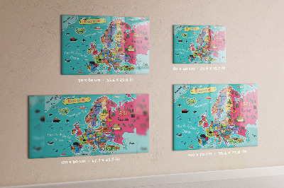 Magnetic map of Europe wall board