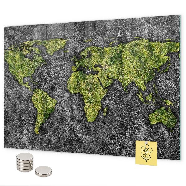 Magnetic world map board for wall