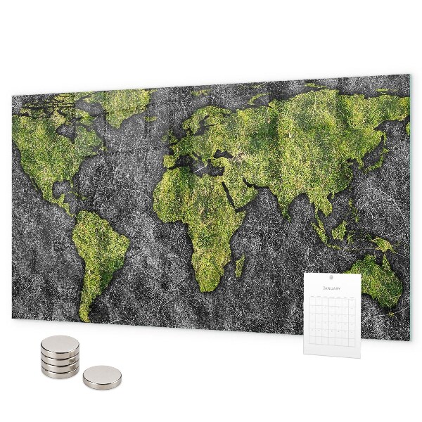 Magnetic world map board for wall