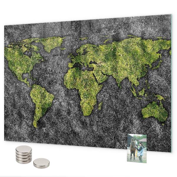 Magnetic world map board for wall
