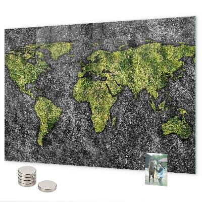 Magnetic world map board for wall