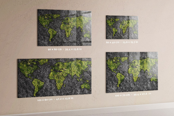 Magnetic world map board for wall