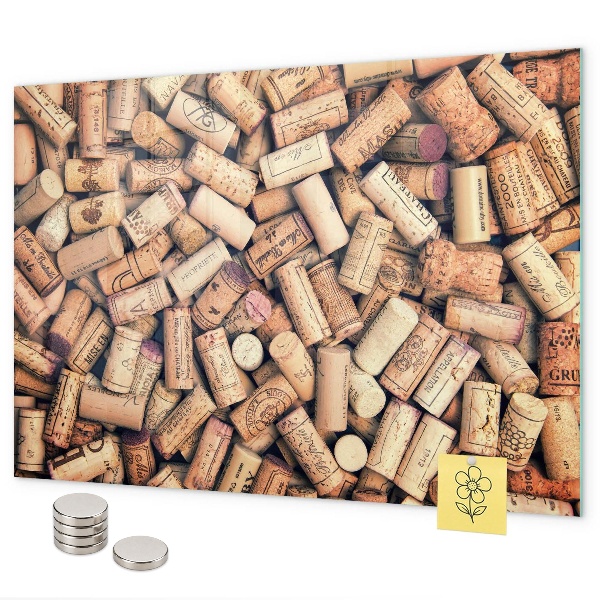 Magnetic board with wine corks