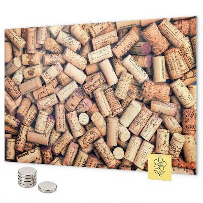 Magnetic board with wine corks