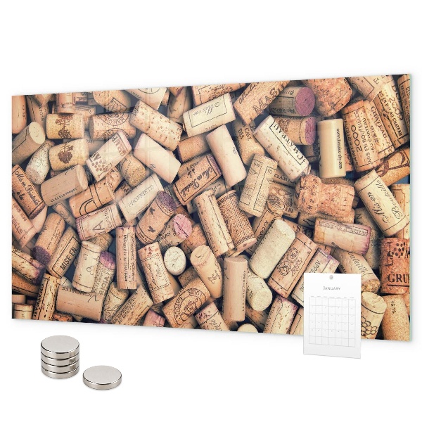 Magnetic board with wine corks