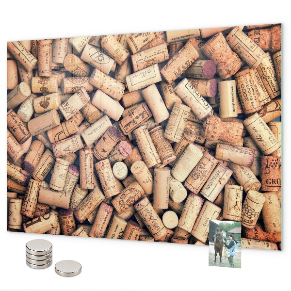 Magnetic board with wine corks
