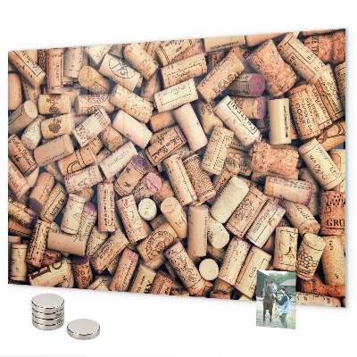 Magnetic board with wine corks