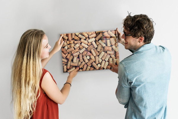 Magnetic board with wine corks