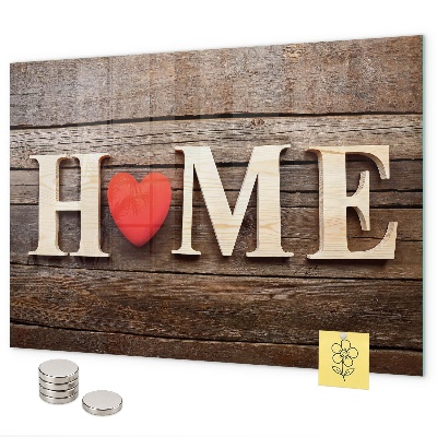 Magnetic wall board with house inscription