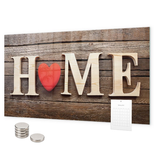 Magnetic wall board with house inscription