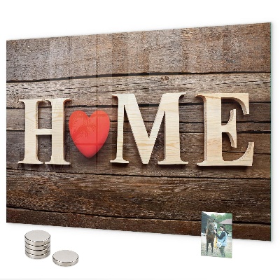 Magnetic wall board with house inscription