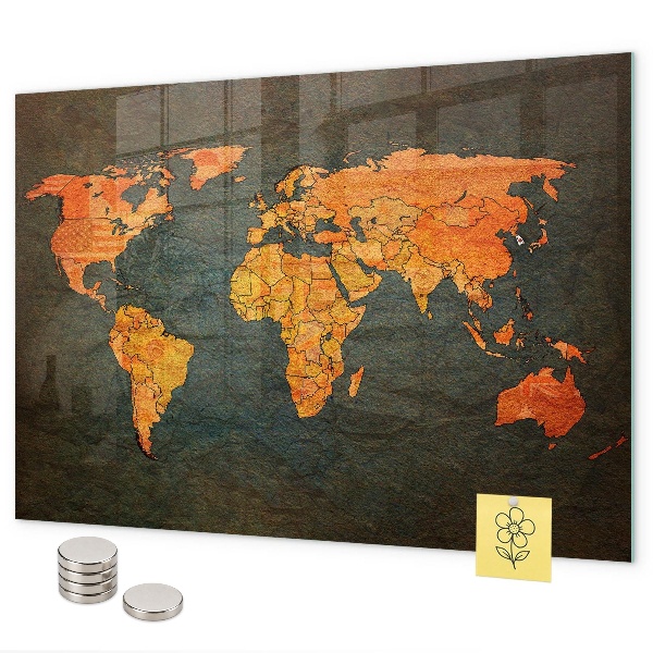 World map magnetic board