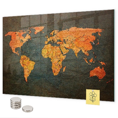 World map magnetic board