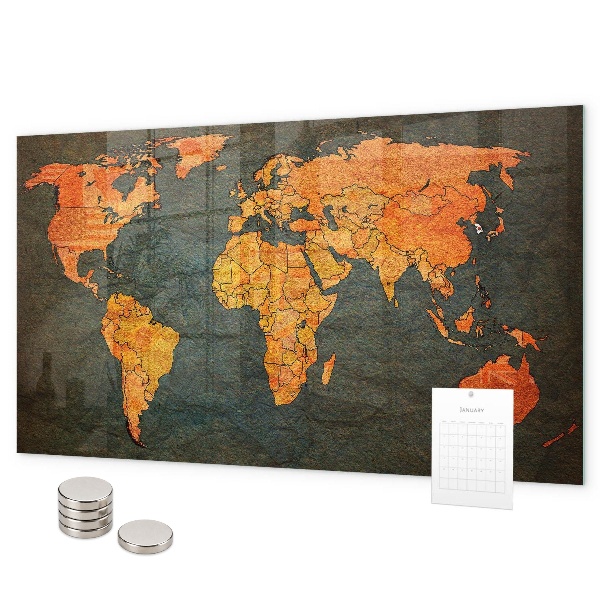 World map magnetic board