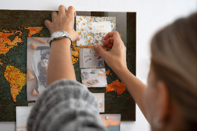 World map magnetic board