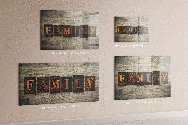 Magnetic board for wall with family inscription design