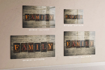 Magnetic board for wall with family inscription design