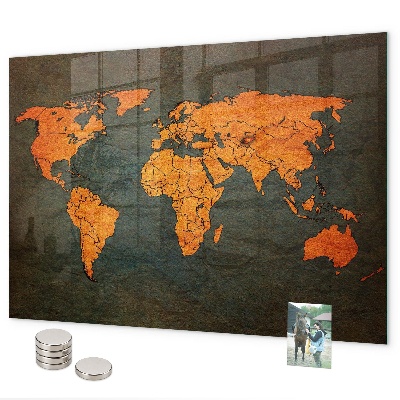 World map magnetic board