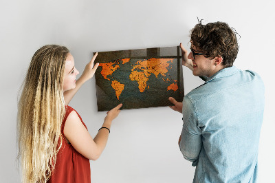 World map magnetic board