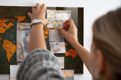 World map magnetic board