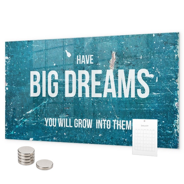 Magnetic board with motivational text