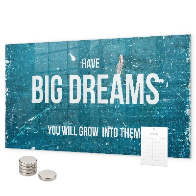 Magnetic board with motivational text