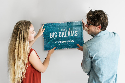 Magnetic board with motivational text
