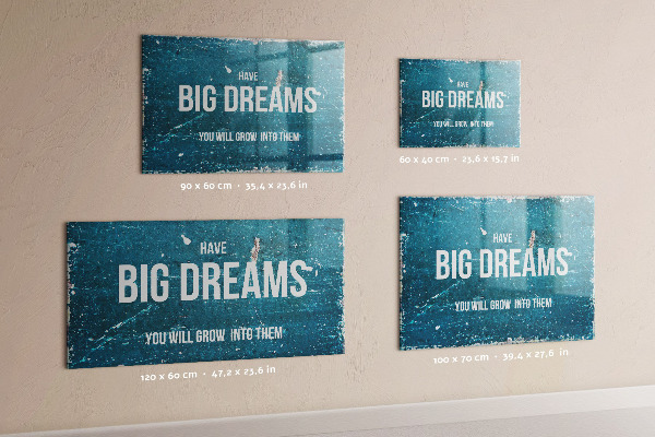 Magnetic board with motivational text