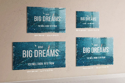 Magnetic board with motivational text