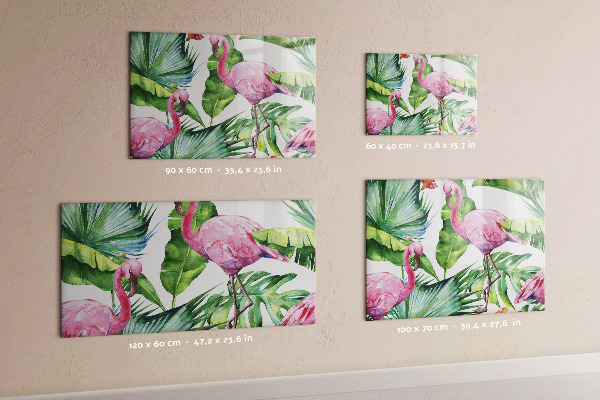 Magnetic board for wall natural flamingos design