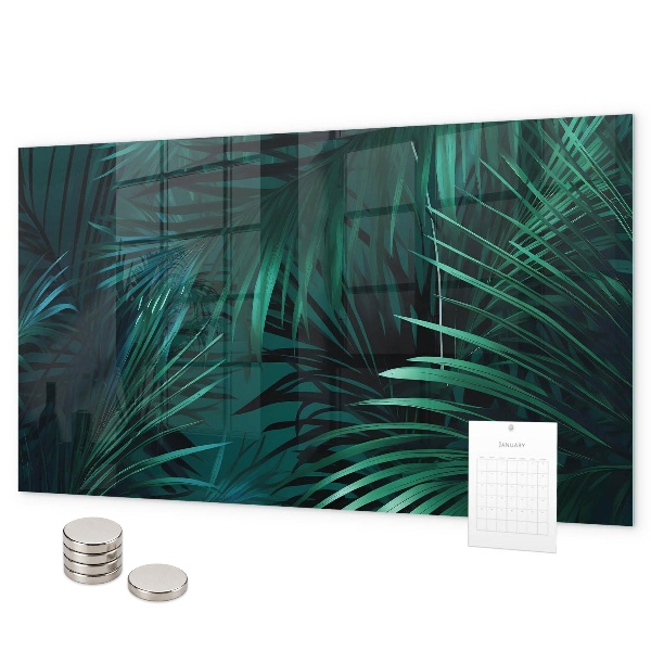 Magnetic board tropical leaves design