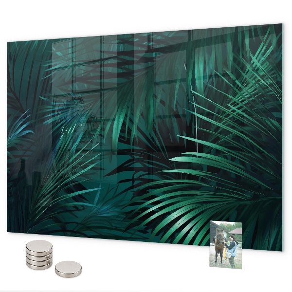 Magnetic board tropical leaves design