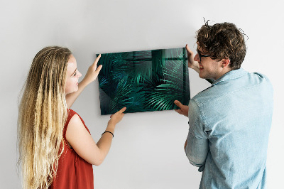 Magnetic board tropical leaves design