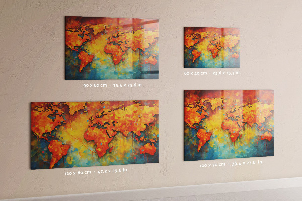 Magnetic world map wall board decorative wall art