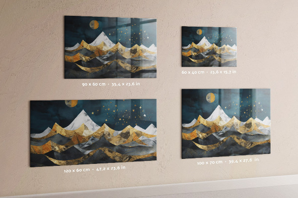 Magnetic board mountains at night design