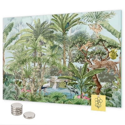 Magnetic board with jungle nature theme
