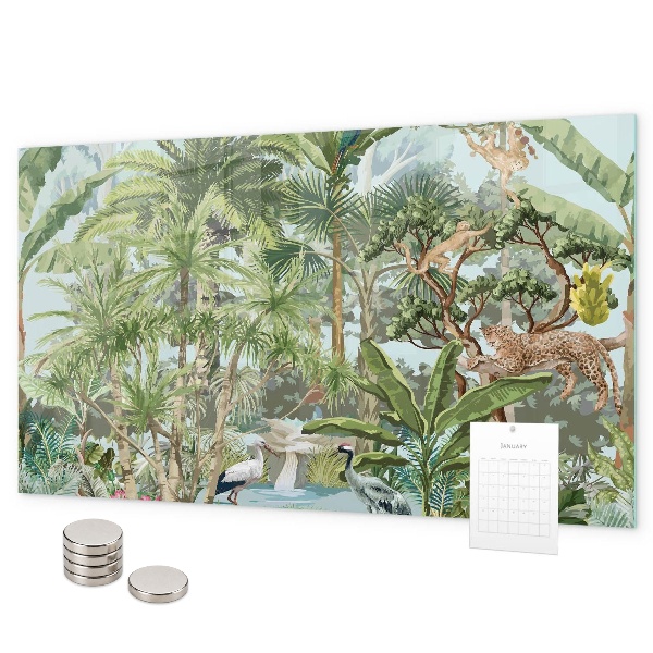 Magnetic board with jungle nature theme