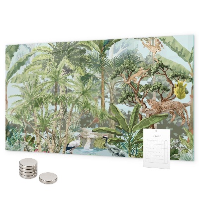 Magnetic board with jungle nature theme