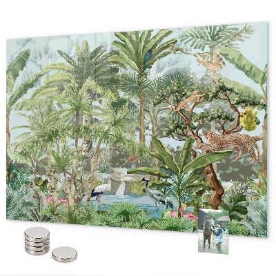 Magnetic board with jungle nature theme