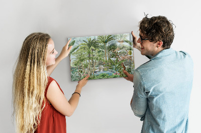 Magnetic board with jungle nature theme
