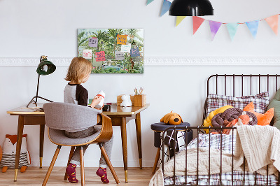 Magnetic board with jungle nature theme