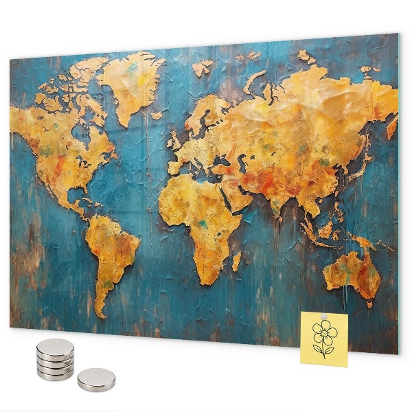 Magnetic world map wall board decorative wall-mounted design