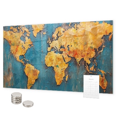 Magnetic world map wall board decorative wall-mounted design