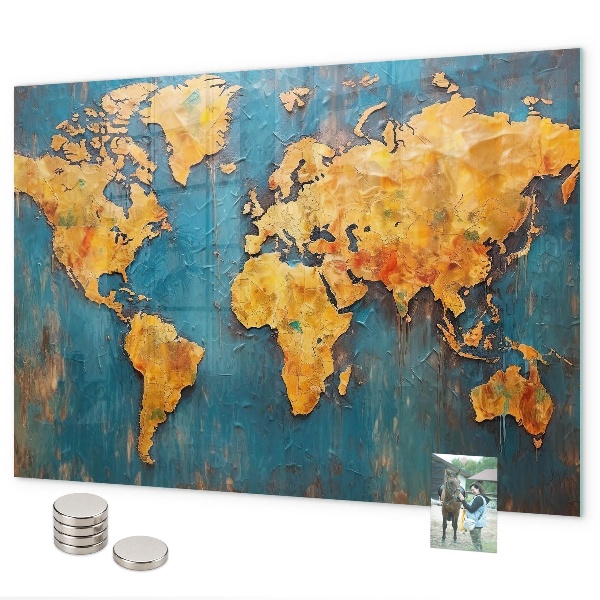 Magnetic world map wall board decorative wall-mounted design