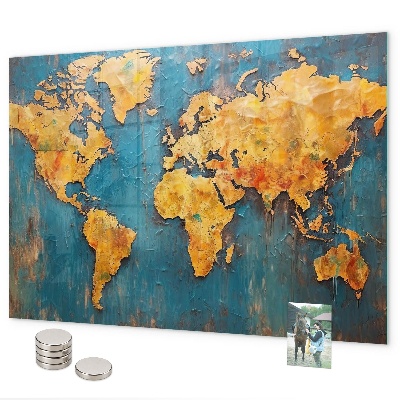 Magnetic world map wall board decorative wall-mounted design