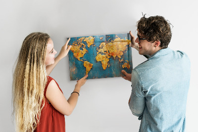 Magnetic world map wall board decorative wall-mounted design