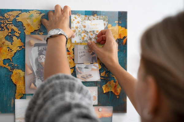 Magnetic world map wall board decorative wall-mounted design
