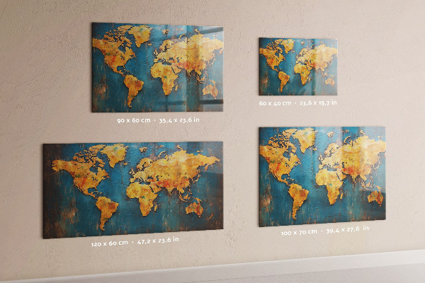 Magnetic world map wall board decorative wall-mounted design