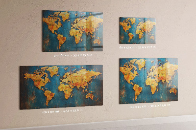 Magnetic world map wall board decorative wall-mounted design