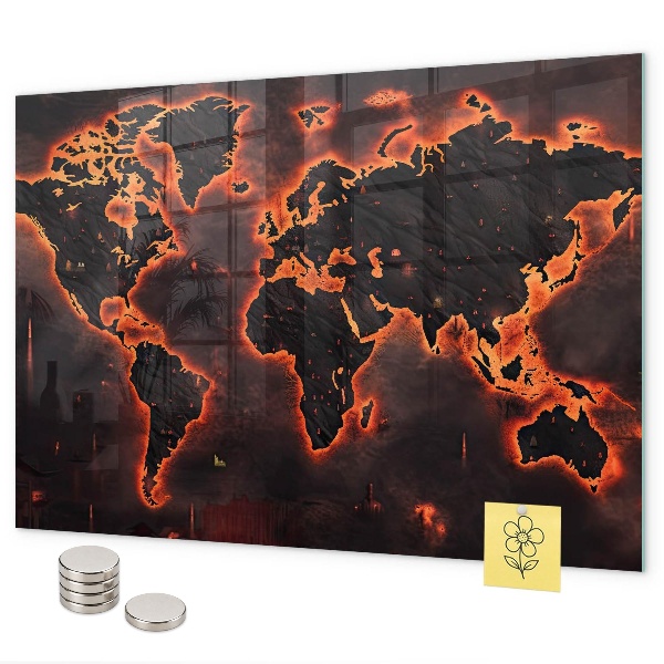 World map magnetic board